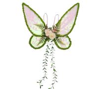 Agoky Forest Fairy Costumes Set For Adult Butterfly Wings Flower Crown Elf Wand For Halloween Masquerade Party 1Pc Pink One Size
