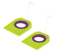 Agoky Golf Putting Trainer with Plastic Hole Plate, Backyard Home Green Putter Practice Accessory 2pcs One Size