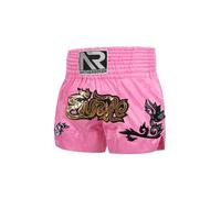 Agoky Kids Boys Girls Muay Thai Shorts Boxing Fighting Kickboxing MMA Training Trunk Punching Training Bottoms A Pink 5-7 Years