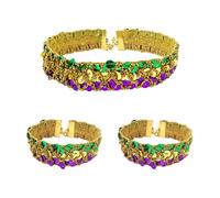 Agoky Mardi Gras Feathers Headband Feather Headband Sequin Mask For1920s Carnival Parade Tea Party Type A One Size