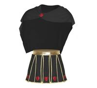 Agoky Mens Cupid Costume Ancient God of Love Fancy Dress Skirt with Cape Halloween Outfits Black M