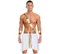 Agoky Mens Cupid God of Love Cosplay Costume Valentine Dress Up Halloween Themed Party Outfits White L