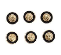 Agoky Metal Rattan Carved Buttons Round Button Coat Overcoat Shirt Buttons for Coats Suit Sewing Accessories Black 3 6Pcs One Size
