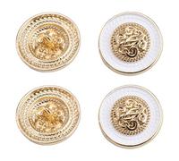 Agoky Metal Rattan Carved Buttons Round Button Coat Overcoat Shirt Buttons for Coats Suit Sewing Accessories White 2 One Size