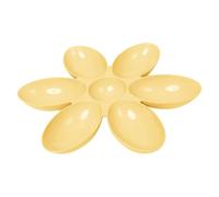 Agoky Multi Cat Feeder 6 Petals Flower Petal Shaped Dog Food Bowl Non-slip Durable Plastic Pet Feeding Dishes For Food And Water Yellow One Size