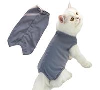 Agoky Soft Dog Recovery Suit Post-operative Protective Suit With Breathable Design No Sleeves Gray XXS