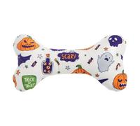 Agoky Spooky Squeaky Bone Dog Toy For Halloween Plush Interactive Chew Fetch Toy With Squeaker For Puppies Type B One Size
