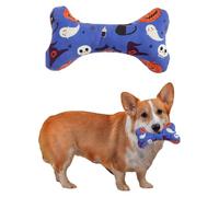Agoky Spooky Squeaky Bone Dog Toy For Halloween Plush Interactive Chew Fetch Toy With Squeaker For Puppies Type D One Size
