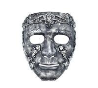 Agoky Viking Warrior Mask Medieval Berserker Soldier Costume Masks For Masquerade Party Silver 1 One Size