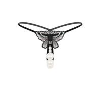 Agoky Womens Faux Pearls Lace Beads Massage Thong T-Back G-Strings Underwear Knickers Sissy Panties Type C M