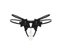 Agoky Womens Faux Pearls Lace Beads Massage Thong T-Back G-Strings Underwear Knickers Sissy Panties Type B M