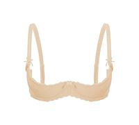Agoky Women's Sexy 1/4 Cup Lace Bra Padded Unlined Underwire Push Up Balconette Every Day Bra Nude M