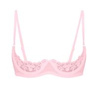 Agoky Women's Sexy 1/4 Cup Lace Bra Padded Unlined Underwire Push Up Balconette Every Day Bra Pink A 4XL