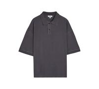 Agolde Curren Piqué Cotton Polo Shirt - Charcoal - L