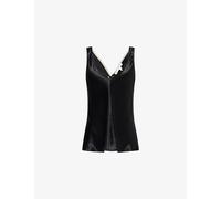 Agolde Womens Agolde x Maria Mcmanus Deep V-Neck Satin Tunic Top Black S