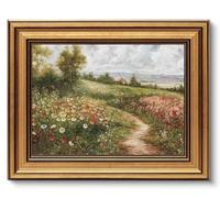 AGOLINE Gold Framed Vintage Floral Wall Art Prints,Wildflower,8x10 IN | Small Vintage Framed Pictures for Living Room,Retro Floral Art Prints Shelf Decor for Kitchen,Cottage Home Decor