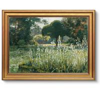 AGOLINE Gold Framed Vintage Style Wall Art,Summer Hyacinth Floral,12x16 IN | Vintage Framed Pictures for Living Room,Classic Floral Art Prints for Bedroom,Cottage Wall Decor