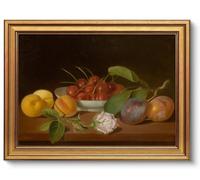 AGOLINE Gold Framed Vintage Wall Art (12x16in)-Fruit Still Life Oil Painting Shelf Decor for Kitchen,Canvas wall Pictures Art for Living Room Bedroom Farmhouse Decor,Vintage Aesthetic Room Decor