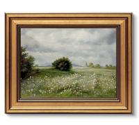 AGOLINE Small Gold Vintage Framed Wall Art,Countryside Landscape,8x10 IN | Vintage Framed Pictures for Living Room,Antique Landscape Wall Art Prints,Retro Cottage Decor
