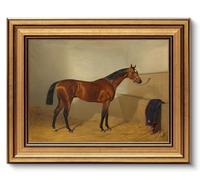 AGOLINE Small Gold Vintage Framed Wall Art for Living Room,Horse,8x10 IN | Vintage Framed Pictures for Bedroom,Victorian Horse Art Prints,Classic Farmhouse Wall Decor