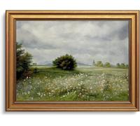 AGOLINE Vintage Gold Framed Wall Art,Countryside Landscape,12x16 IN | Vintage Framed Pictures for Living Room,Antique Landscape Wall Art Prints,Retro Cottage Decor