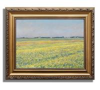 AGOLINE Vintage Gold Framed Wall Art- Golden fields Landscape Retro Canvas Wall Art for Living Room Bedroom and Kitchen,Vintage Home Decor,9"x12"