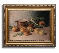 AGOLINE Vintage Gold Framed Wall Art-Harvest Apples Classical Wall Pictures for Living Room Bedroom kitchen Canvas Wall Art Prints,9"x12"