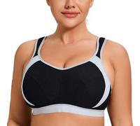 AGONVIN Sports Bras for Women High Impact Plus Size Support Wirefree Running Control Black 40DD