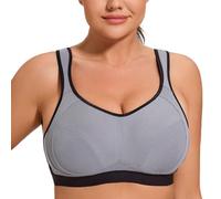 AGONVIN Sports Bras for Women High Impact Plus Size Support Wirefree Running Control Grey 40DD