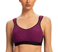 AGONVIN Sports Bras for Women High Impact Plus Size Support Wirefree Running Control Magenta 32D