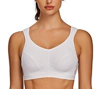 AGONVIN Sports Bras for Women High Impact Plus Size Support Wirefree Running Control White 44E