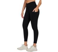 AGONVIN Women's Crossover Waist Yoga Leggings Soft High Stretch Sports Tights with Pocket Black L
