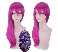 Agony's Embrace K/DA Evelynn Reddish Violet Long Wig Cosplay Costume KDA Women Synthetic Hair Wigs + Free Wig Cap