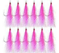 AGOOL Bucktail Teasers Fishing Hooks Saltwater Flounder Rig Stainless Steel Fishing Hooks 6pcs