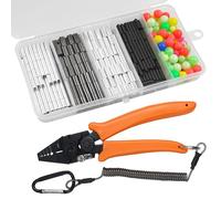 AGOOL Fishing Crimping Pliers, Heavy Duty, Included 500pcs Crimp Sleeves, Ergonomic Handle, Wire Rope Crimpers, Fishing Tackle, Built-in Wire Cutters