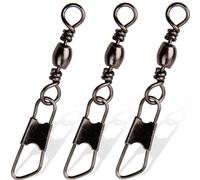 AGOOL Fishing Swivels & Snaps, 60/120pcs Barrel Swivels with Nice Snaps, Solid Rings High Strength Fishing Tackle Accessories