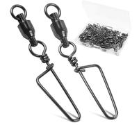 AGOOL Fishing Swivels Snaps Ball Bearing Swivels with Coastlock Snap Saltwater Stainless Steel Fishing Tackle Line Lure Leader Connector 26Lb - 503Lb