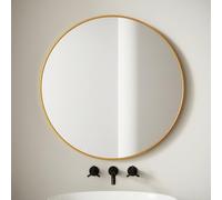 Agoon Round mirror Self Adhesive Round Mirror Framed wall mounted mirror 45cm Circle Bathroom Mirror Decorative Mirrors for Bathroom Living Room Entryways Hallway Dressing Table