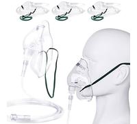 Agooteam 3 Pack Oxygen Mask for Adult Face with 7' Tube & Adjustable Elastic Strap- Size XL (Clear)