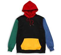 AGORA Color Block Hoodie Mens, Black Hoodie, L