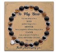 AGOT Bracelets Gifts for Boss Lady - Natural Stone Beaded Sweet Heart Bracelet Bosses Day Birthday Gifts for Women Female Boss, Girth is 7", Stone, Agate