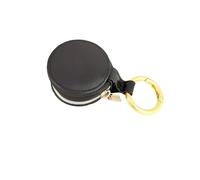AGOUZI Travel Jewelry Case, Engagement Ring Holder, Jewelry Holder Keychain, Jewelry Box Case, Traveling Jewelry Holder Storage, Pill Box Keychain Container(Round-Black)