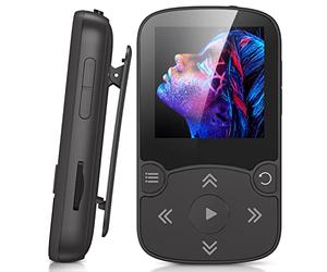 AGPTEK 32GB MP3 Bluetooth 5.3 Clip, HiFi Portable Sports MP3 Player, Music Player with Volume Button, FM Radio/Pedometer/Voice Recorder External up to 128GB - Black