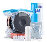 AGPTEK 3D Printer Filament Storage Bags 11.8×13.4 inch(20 Pack) - Vacuum Sealed Kit with 500mAh Electric Pump & Silica Gel Desiccants, Moisture-Proof and Dust-Proof for PLA, ABS, PETG Filament (PA+PE)