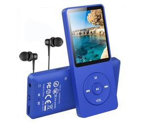 AGPTEK 64GB Classic MP3 Player, Ultra-Long Battery Life up to 70 Hours | Super Lightweight 30g, Hi-Fi Lossless Music Playback, Small Sports MP3 Player for Kids/Adults, TF Card up to 128G - Blue