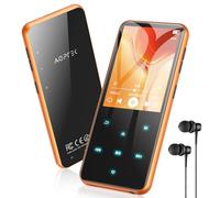 AGPTEK 64GB MP3 Player with Bluetooth, M3 2.4'' Player with Speaker Orange | with FM Radio, Touch Buttons, , Earphone Included, Expandable up to 128GB