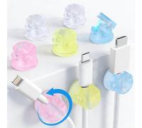 AGPTEK 8 Pack Magnetic Cable Clips, 360° Rotatable Cord Holder, Colorful