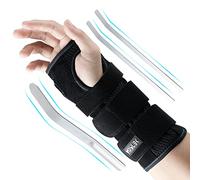 AGPTEK Adjustable Wrist Brace with 3 Removable Splints for Carpal Tunnel, Arthritis & Tendonitis Relief - Breathable Support for Both Hands, Day/Night Use (16-23 cm, Black)