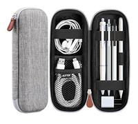 AGPTEK Apple Pencil Holder, Slim Case Compatible with Apple Pen Accessories, USB Cable, Earphone, Samsung Stylus iPad Pro Pencil, Engraving Pen, Gray