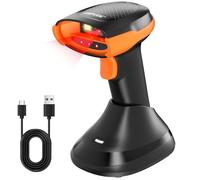 AGPTEK Bluetooth 2.4GHz Wirele Barcode Scaer with Battery Idicator, Relaceale Battery, 2D1D QR Code Reader, Wirele Chargig Bae